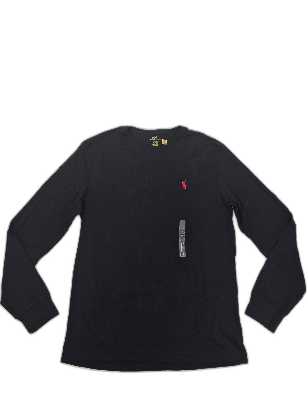 Polo by Ralph Lauren Black Long-Sleeve Crew with Red Pony Embroidery Size M NWT